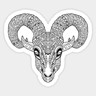 Goat Head Aztec Mexican Tribal Pattern Sticker